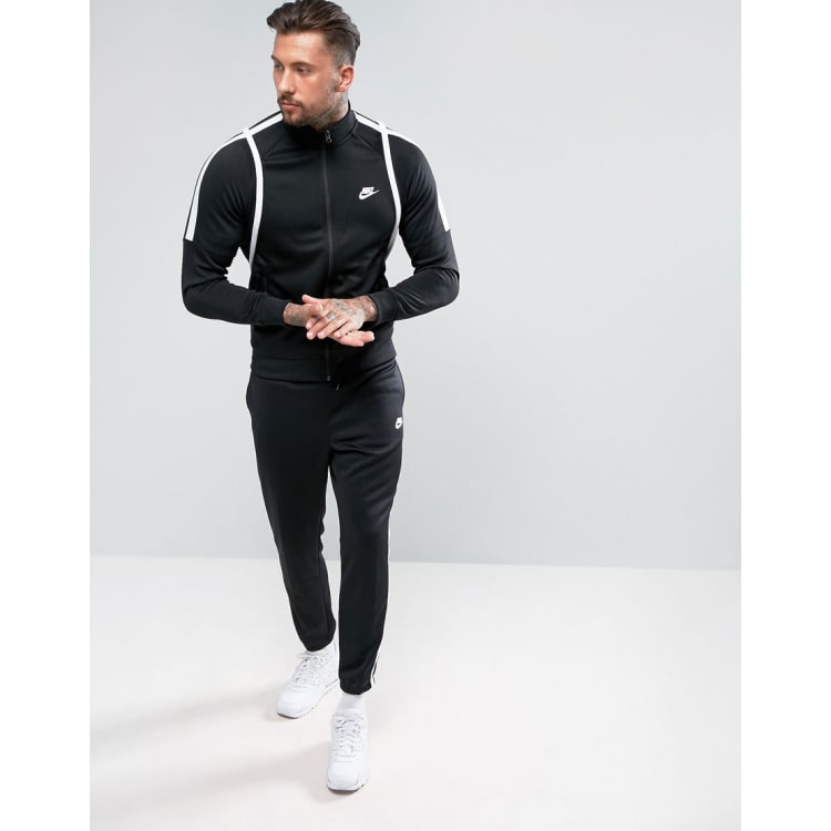 Nike tribute poly hot sale tracksuit in black