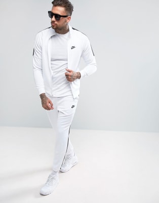 all white nike tracksuit