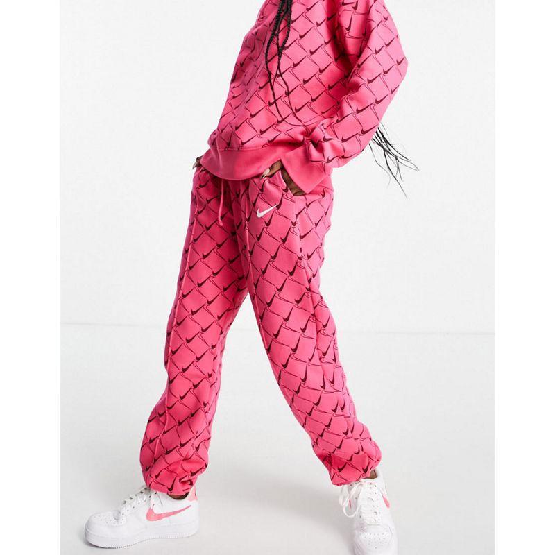 Felpe con e senza cappuccio sportive qkgq3 Nike - Tuta sportiva oversize rosa anguria con logo Nike