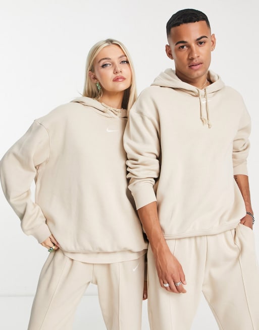 Nike – Unisex Trend – Sandfärgad träningsoverall av fleece i oversize