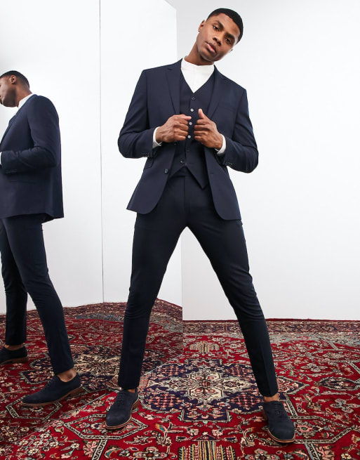 Noak 'Camden' slim suit in navy with two way stretch