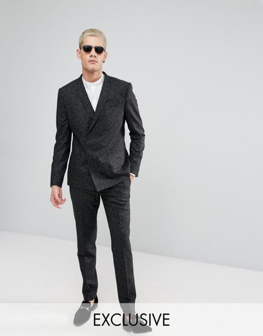 Noak - Costume croisé skinny moucheté