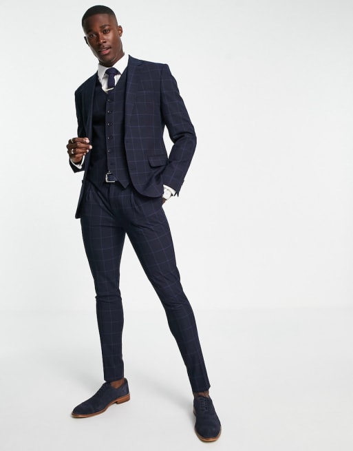 Navy super store skinny suit