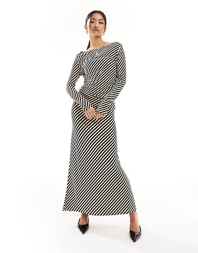 Nobody's Child - long sleeve top and skirt in horizontal stripe