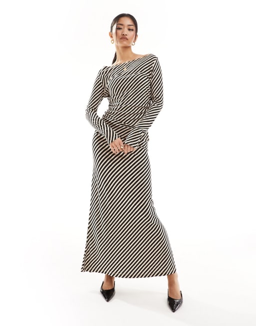 Nobody's Child long sleeve top and skirt in horizontal stripe