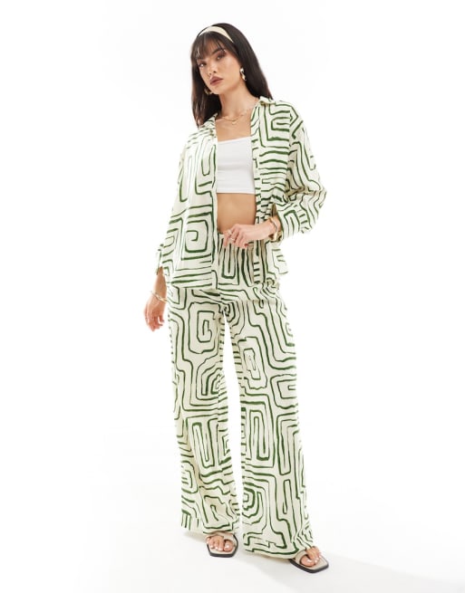 Nobody's Child Tamar shirt and trouser co-ord in abstract print
