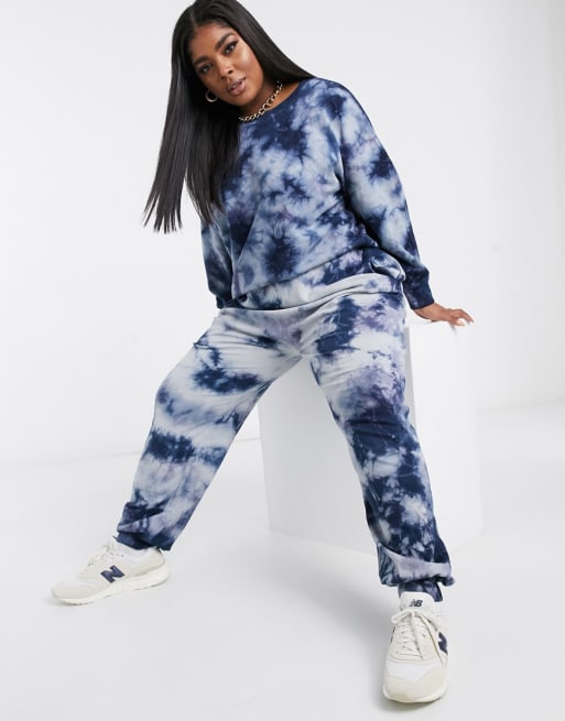 Noisy May Curve exclusive sweatshirt in blue tie dye ASOS