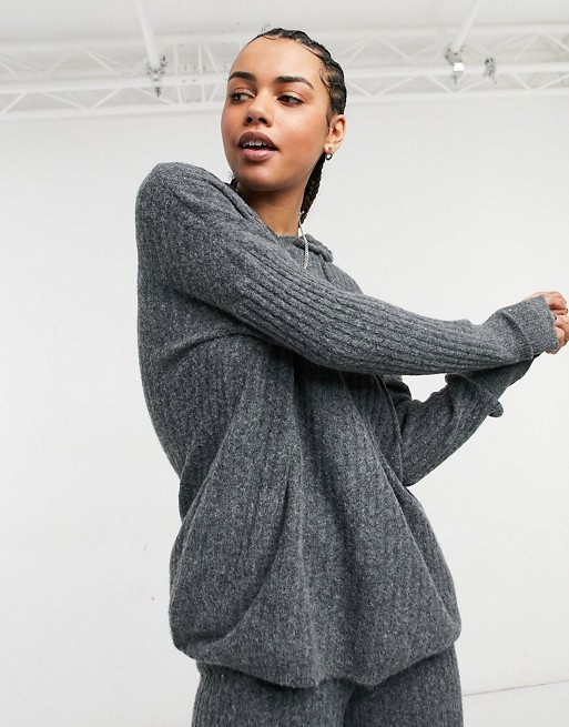 Noisy May Knitted co-ord in dark grey