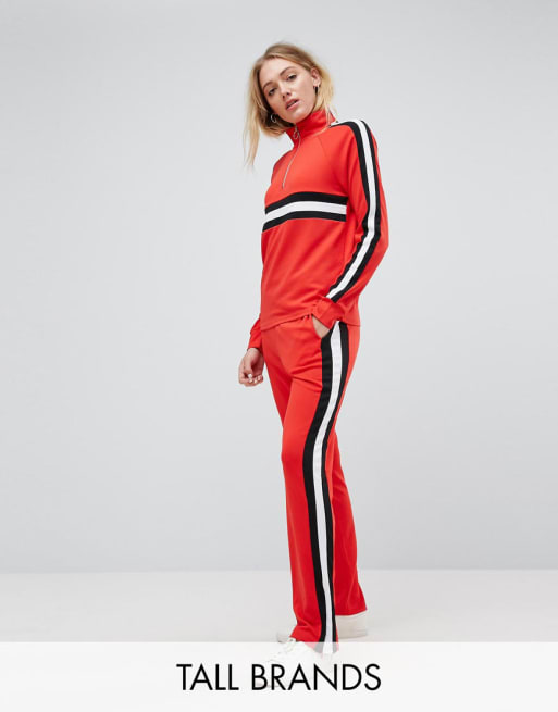 Noisy May Tall Colour Block Pull Ring Zipper Sweatshirt & Pant Co-Ord