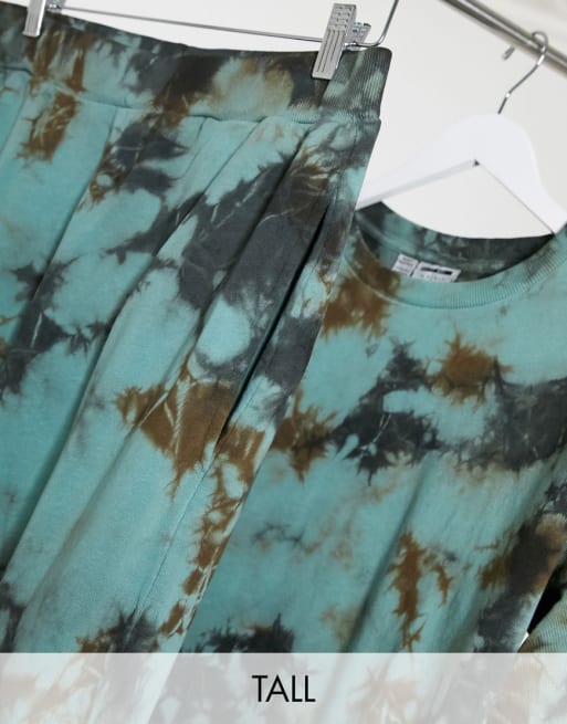 Noisy May - Tall - Eksklusive produkter - Sweatshirt i grøn og sort batikfarve - Del af sæt