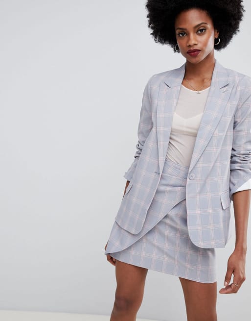 Ensemble blazer outlet jupe carreaux