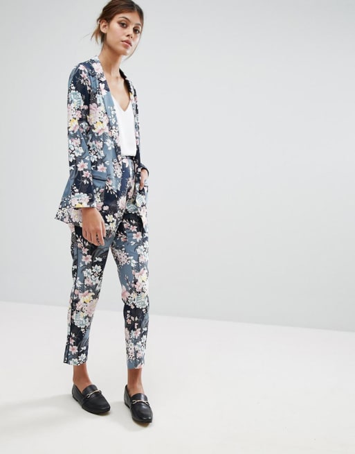 Oasis Floral Print Soft Blazer & Trouser Co-Ord