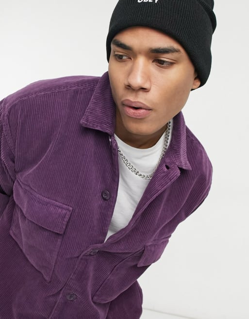 Obey - Theo - Zware corduroy combi-set in paars