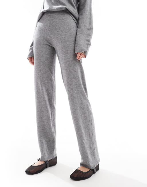 Object - Coordinato con maglione con zip sul collo e pantaloni in maglia grigio