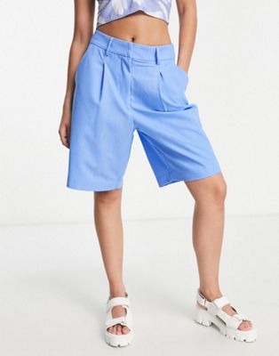 Object tailored cropped blazer and city shorts co-ord in blue