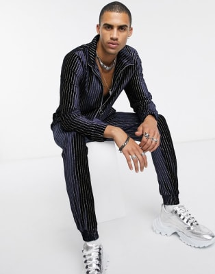 mens pinstripe tracksuit