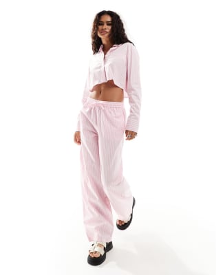 Pink Cropped Co-Ord Set Shirt