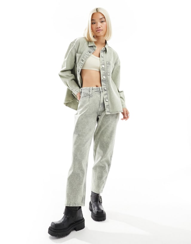 ONLY - denim co-ord in acid wash green