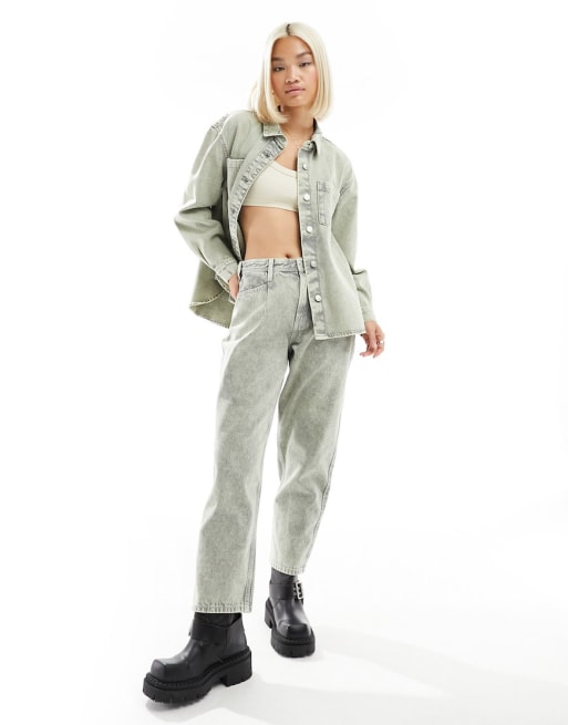 ONLY denim set in acid wash green