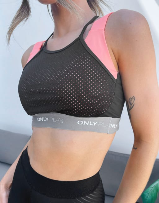 Only Play long sports bra and legging shorts in gray
