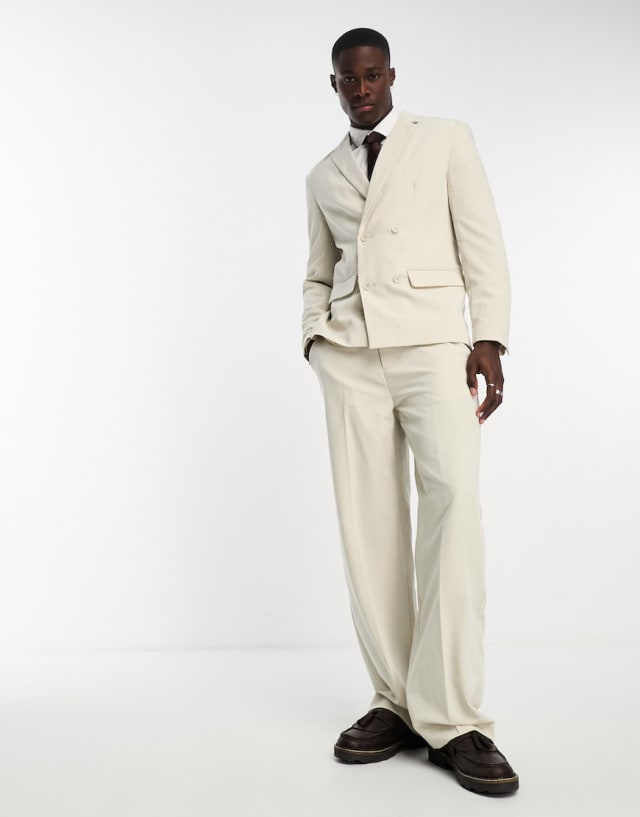 ONLY & SONS - double breasted loose fit suit in beige