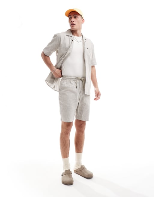 ONLY & SONS linen mix co-ord in beige texture