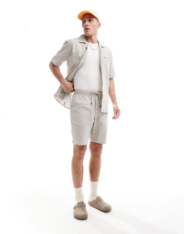 ONLY & SONS - linen mix co-ord in beige texture