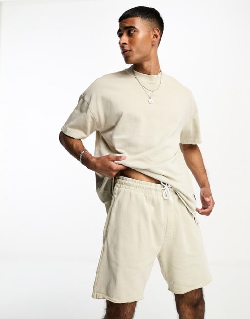 Only & Sons oversized jersey set in washed beige