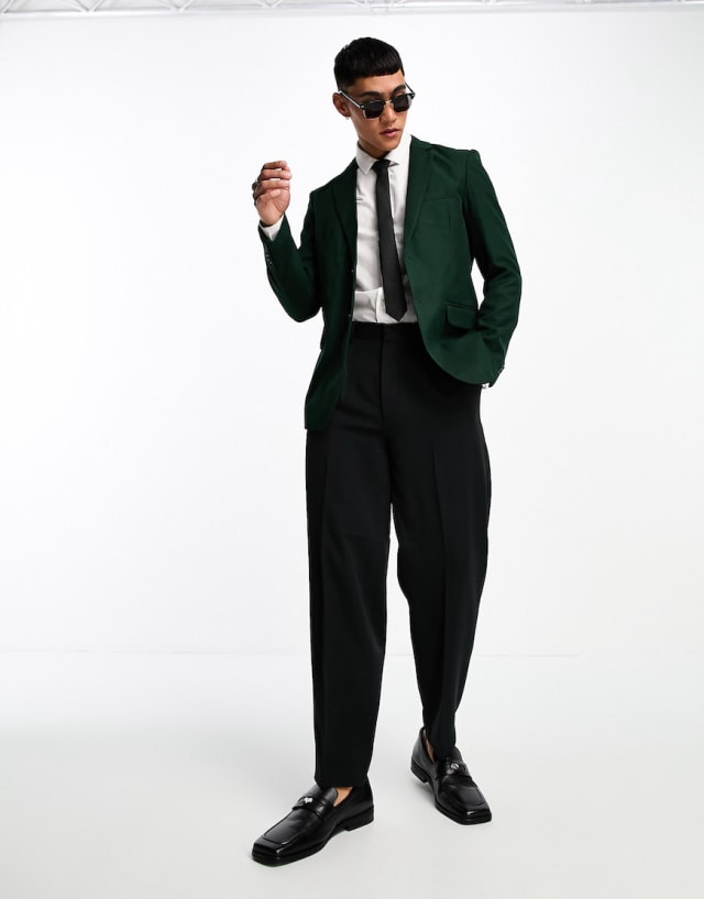 ONLY & SONS - slim fit suit in dark green