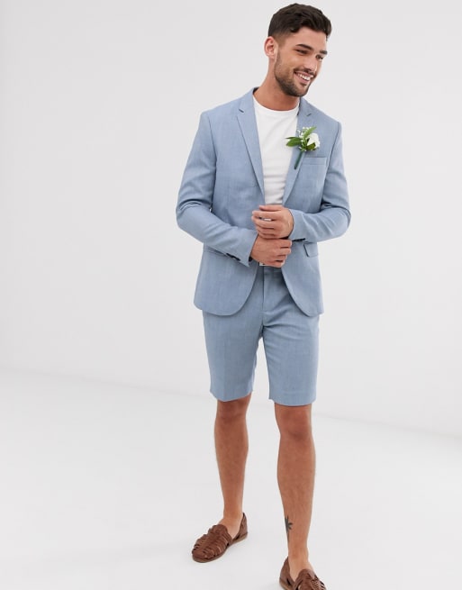 Only Sons slim fit suit jacket and shorts ASOS