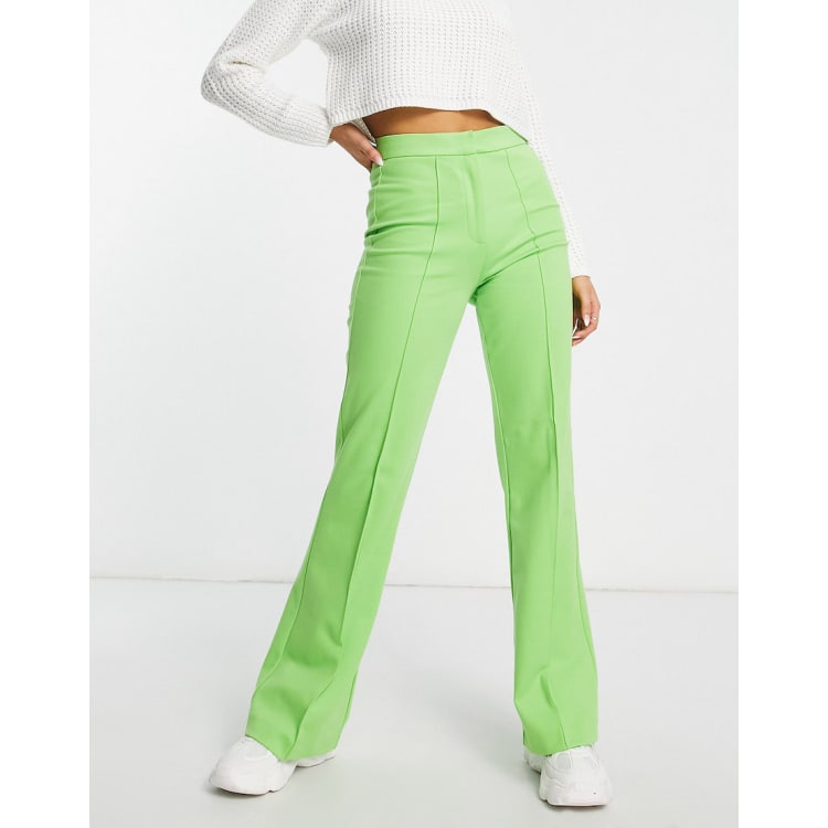 Lime green flare on sale pants