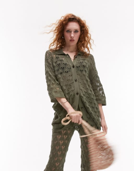 Open stich collared shirt and pants