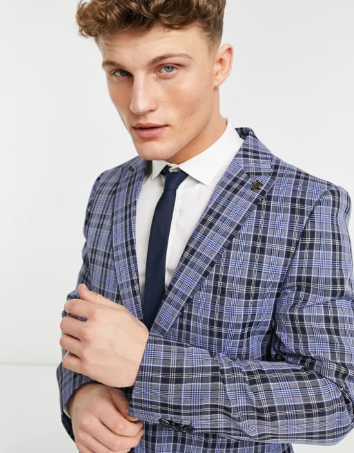 Original Penguin slim fit suit in checked