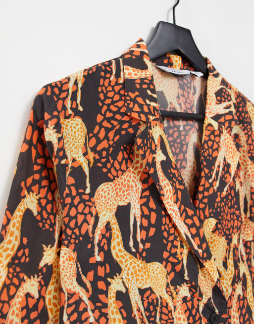 & Other Stories co-ord giraffe print blouse in multi