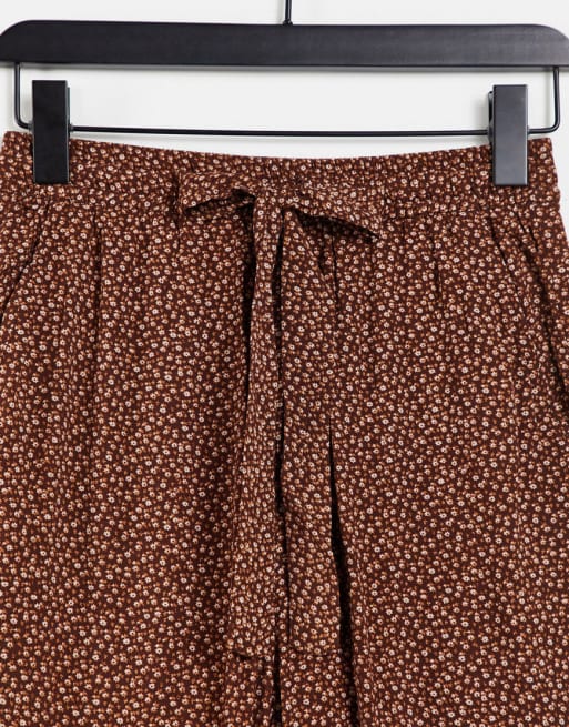 & Other Stories - Co-ord set met fijne bloemenprint in bruin