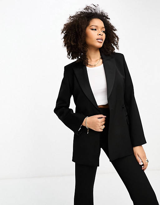 & Other Stories co-ord wool blend blazer and tailored trousers in black ...
