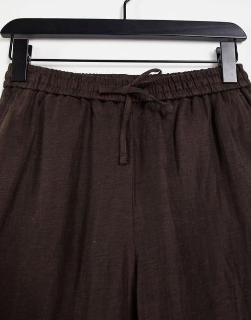 & Other Stories cupro linen co-ord set in brown