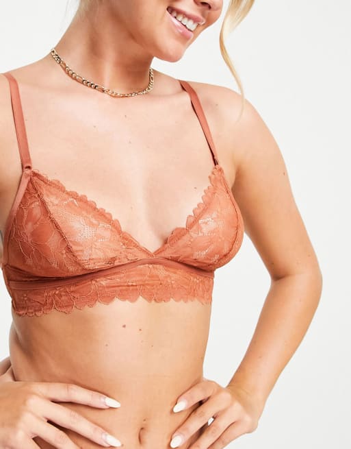 & Other Stories lace bra in rust