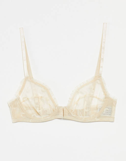 & Other Stories sheer mesh lingerie set in pale pink