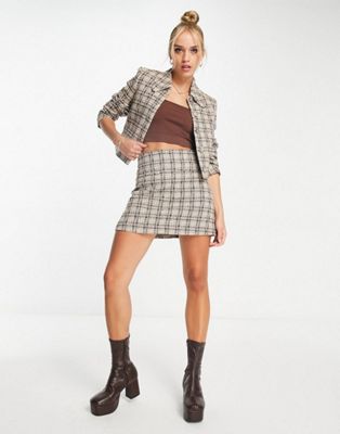 & Other Stories co-ord tweed mini skirt in check print
