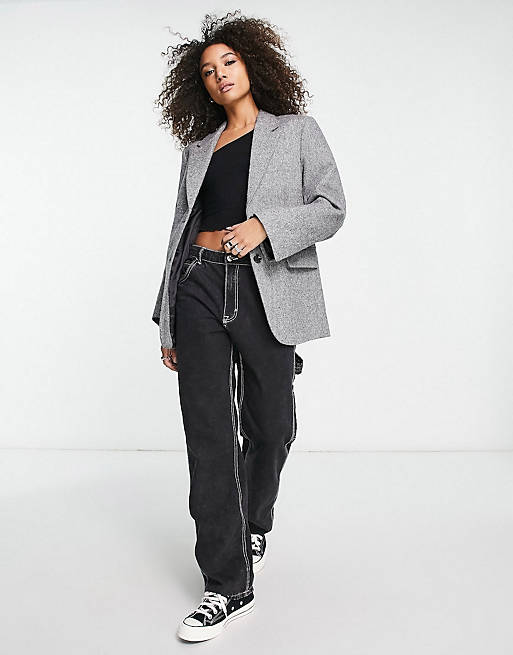 & Other Stories wool blend blazer, pants and mini skirt