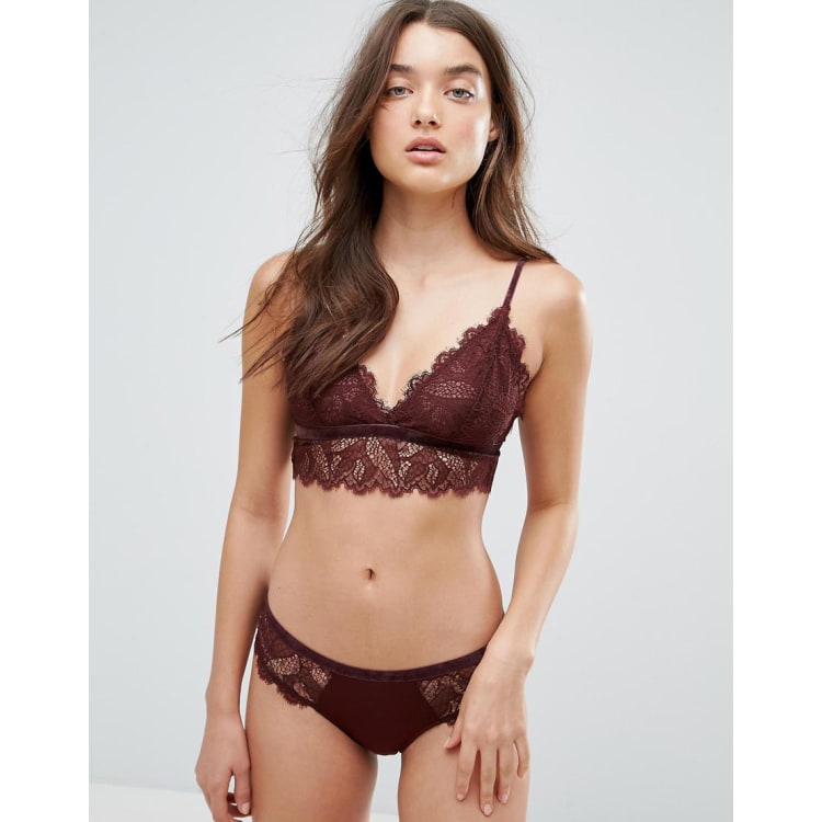 Oysho Completo reggiseno in pizzo lungo e culotte ASOS