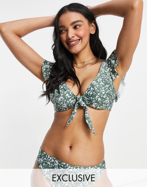 Peek & Beau Fuller Bust Exclusive underwired ruffle bikini set in