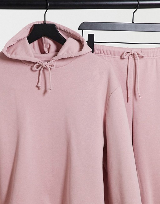 Pieces hoodie co-ord in pink