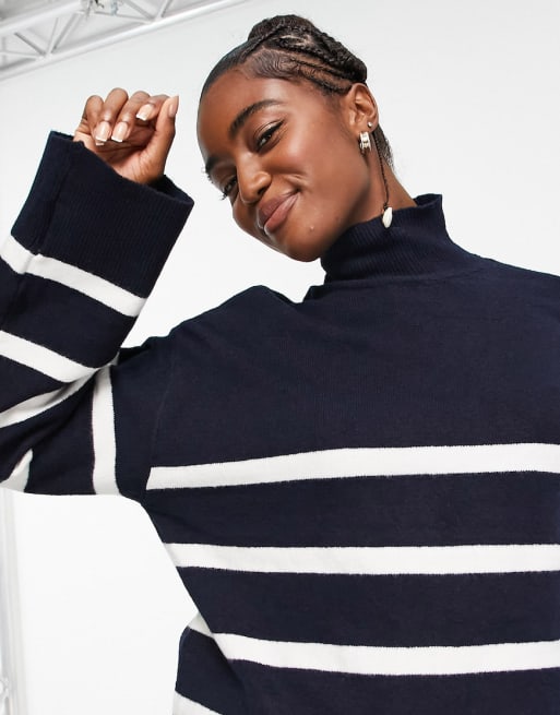 Pieces – Set, bestehend aus Strickpullover und Hose in Marineblau