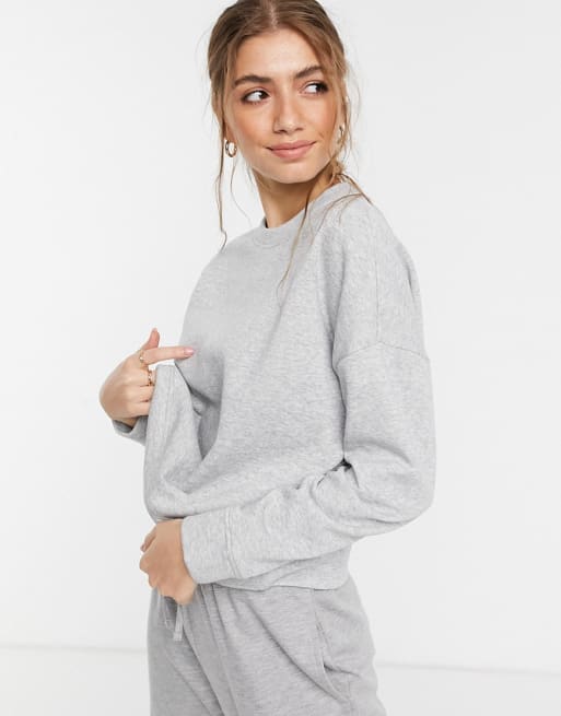 PIECES sweater and trackies co-ord in grey