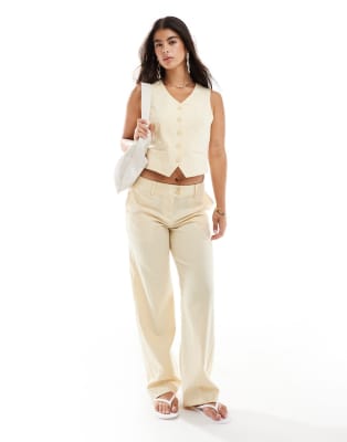 Pimkie linen waistcoat & trouser co ord in yellow  ASOS Sale