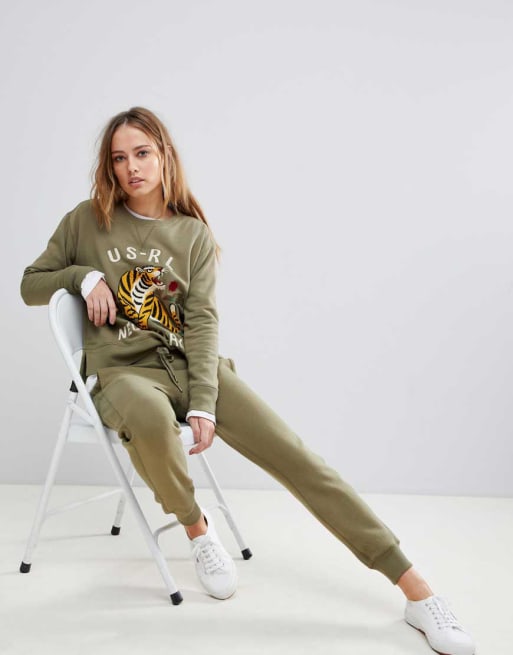 Polo Ralph Lauren - Combi-set met joggingbroek en sweatshirt met tijgerprint