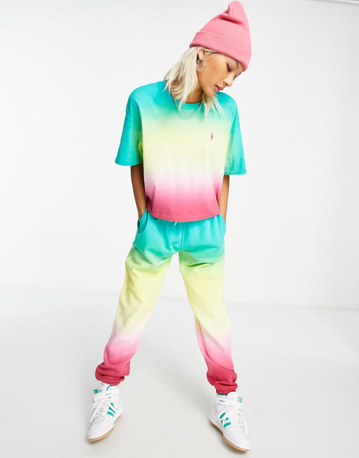 Polo Ralph Lauren - Ensemble avec t-shirt et jogger à imprimé dégradé effet tie-dye