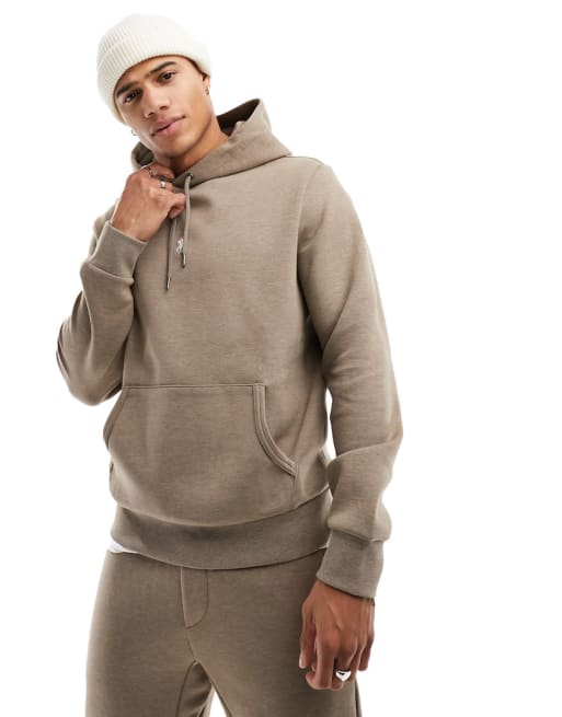 Polo Ralph Lauren - Ensemble sweat à capuche en maille double avec logo  emblématique centré et pantalon de jogging - Beige chiné